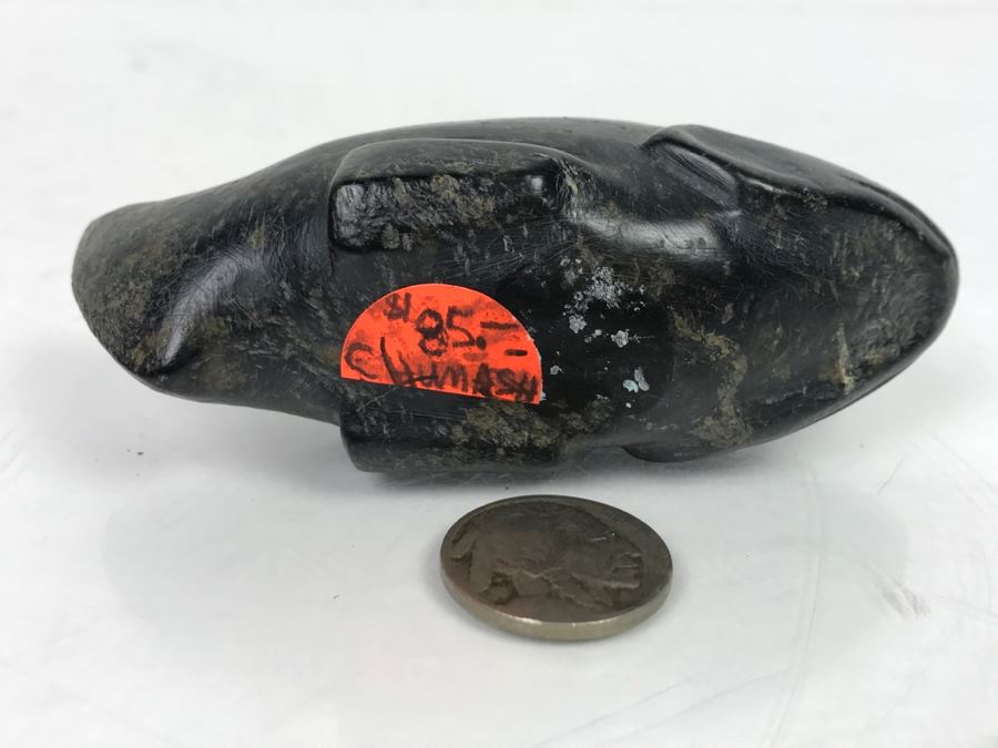 Antique Carved Stone Steatite Fish From Chumash Indian Native American Central Coast CA [Photo 16]