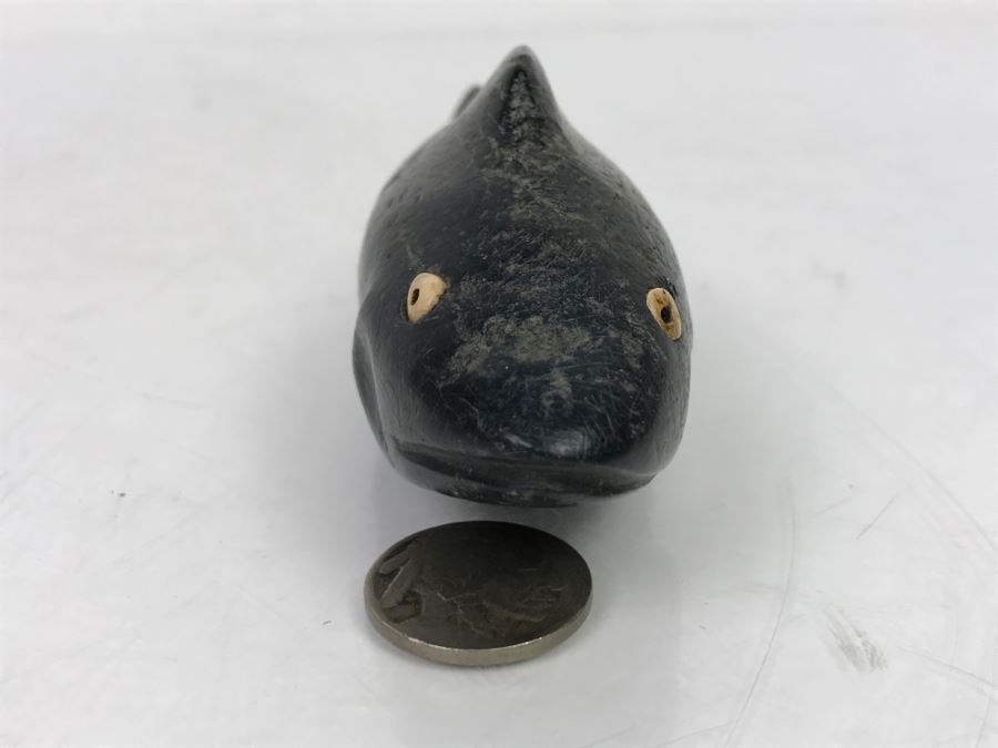 Antique Carved Stone Steatite Fish From Chumash Indian Native American Central Coast CA [Photo 11]
