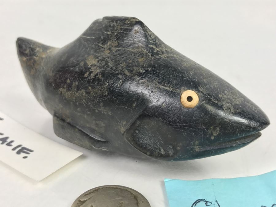 Antique Carved Stone Steatite Fish From Chumash Indian Native American Central Coast CA [Photo 6]
