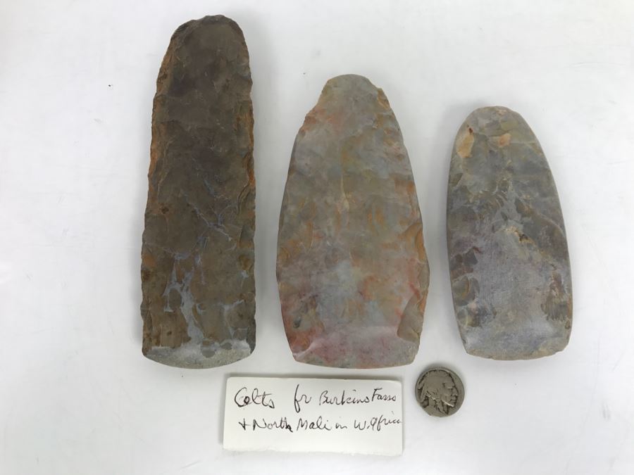 Antique Carved Stone Tools Ax Heads From Burkina Faso And Northern Mali In West Africa [Photo 21]