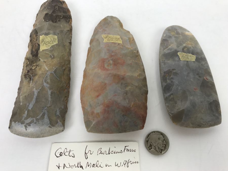 Antique Carved Stone Tools Ax Heads From Burkina Faso And Northern Mali In West Africa [Photo 3]