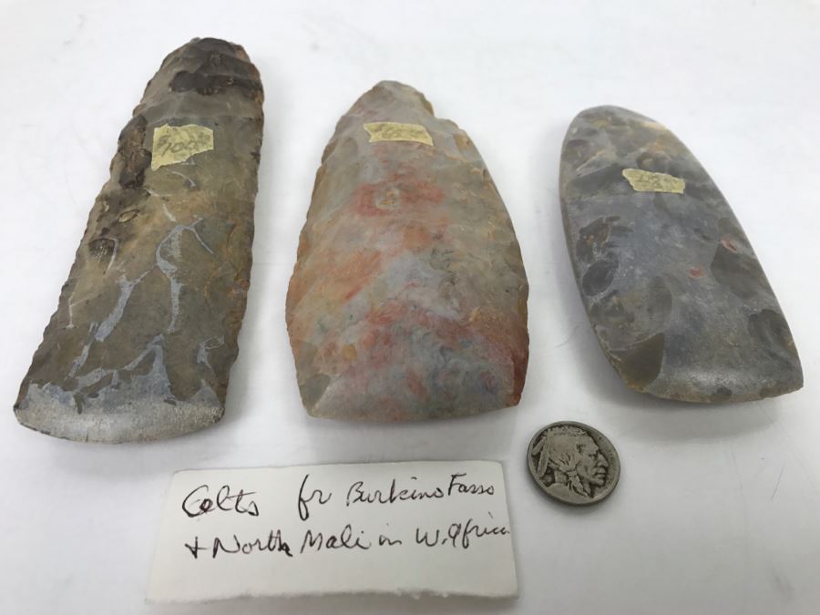 Antique Carved Stone Tools Ax Heads From Burkina Faso And Northern Mali In West Africa [Photo 4]