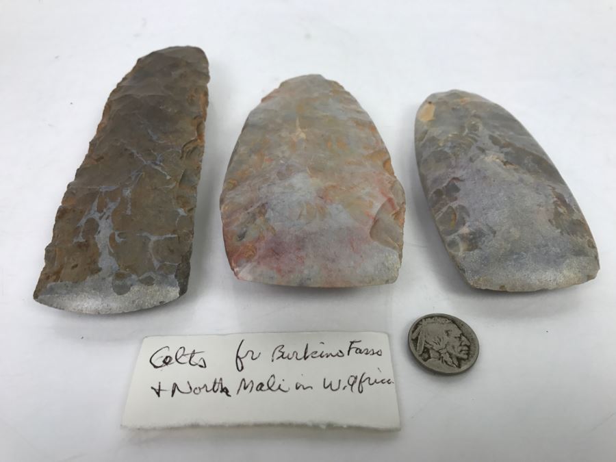 Antique Carved Stone Tools Ax Heads From Burkina Faso And Northern Mali In West Africa [Photo 25]