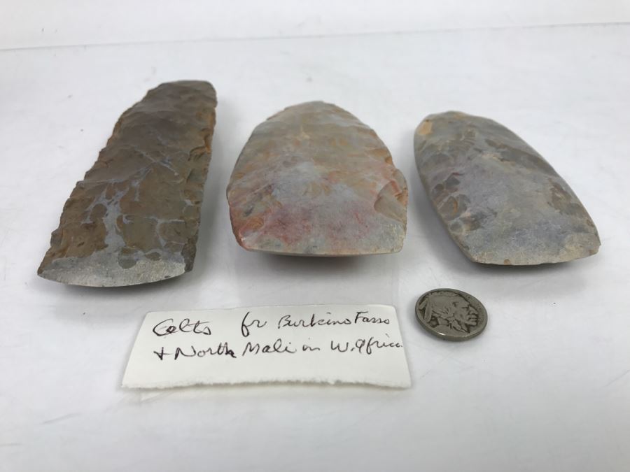 Antique Carved Stone Tools Ax Heads From Burkina Faso And Northern Mali In West Africa [Photo 26]