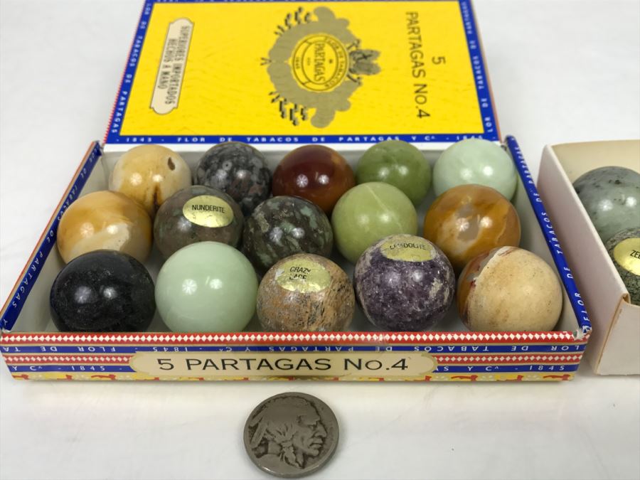 Various Carved Stones Spheres Nunderite, Crazy Lace, Lepidolite, Zebra Stone Marbles [Photo 15]