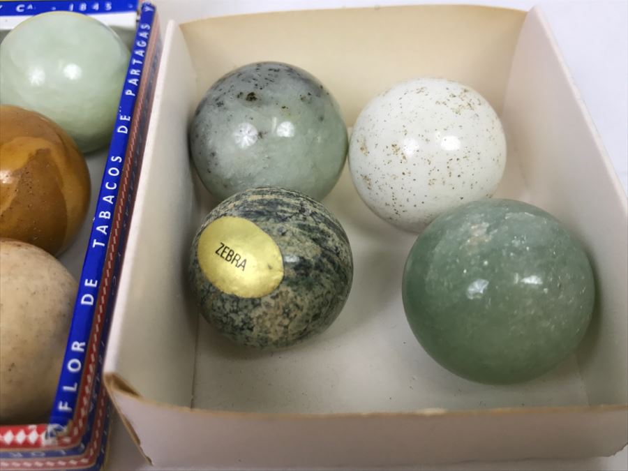 Various Carved Stones Spheres Nunderite, Crazy Lace, Lepidolite, Zebra Stone Marbles [Photo 16]