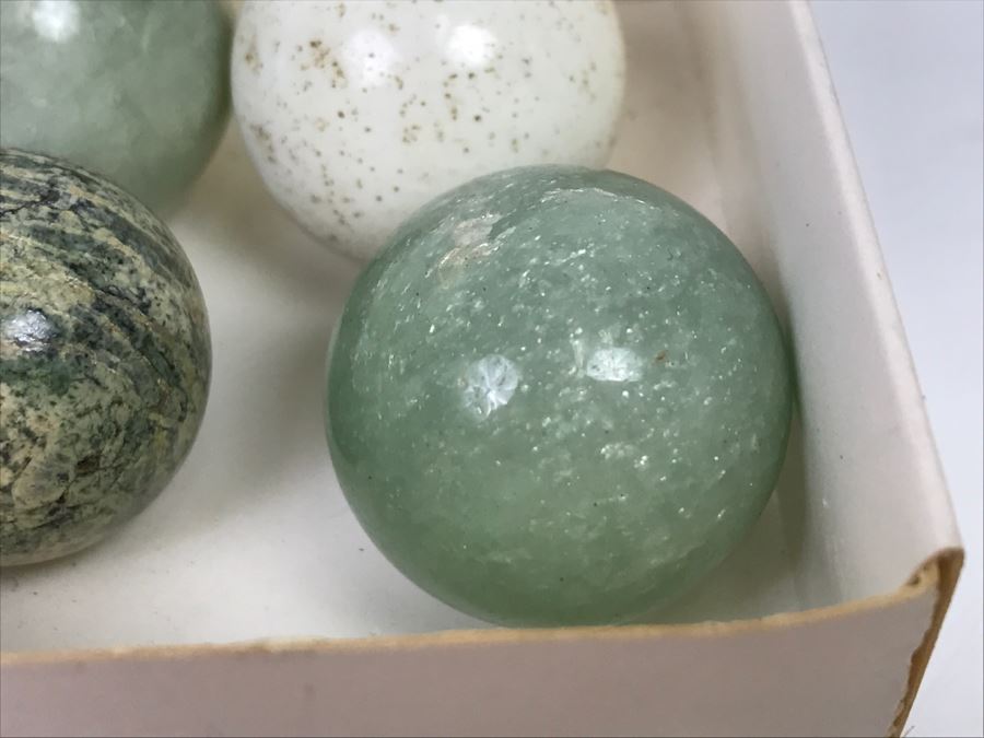 Various Carved Stones Spheres Nunderite, Crazy Lace, Lepidolite, Zebra Stone Marbles [Photo 18]