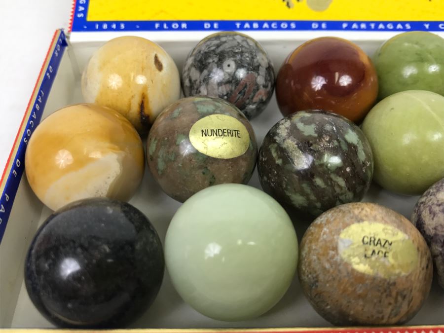 Various Carved Stones Spheres Nunderite, Crazy Lace, Lepidolite, Zebra Stone Marbles [Photo 4]