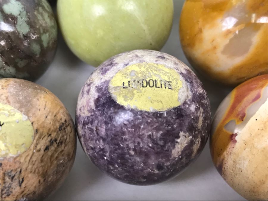 Various Carved Stones Spheres Nunderite, Crazy Lace, Lepidolite, Zebra Stone Marbles [Photo 7]