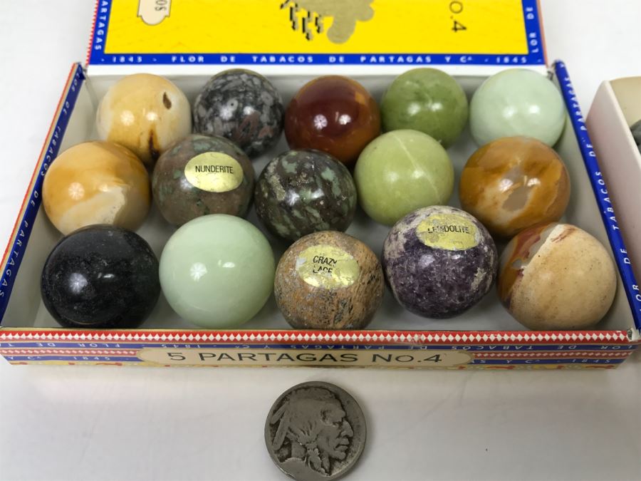 Various Carved Stones Spheres Nunderite, Crazy Lace, Lepidolite, Zebra Stone Marbles [Photo 3]