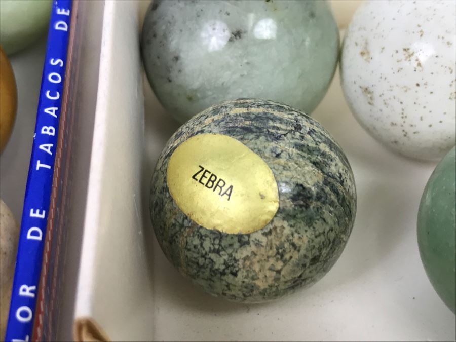 Various Carved Stones Spheres Nunderite, Crazy Lace, Lepidolite, Zebra Stone Marbles [Photo 17]