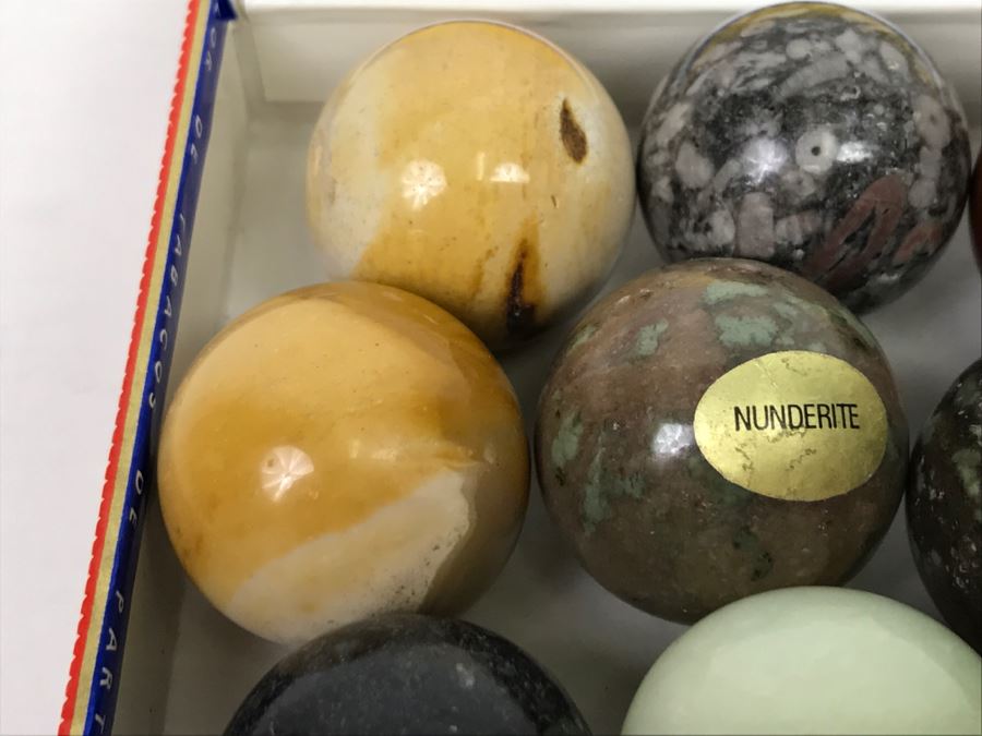 Various Carved Stones Spheres Nunderite, Crazy Lace, Lepidolite, Zebra Stone Marbles [Photo 13]