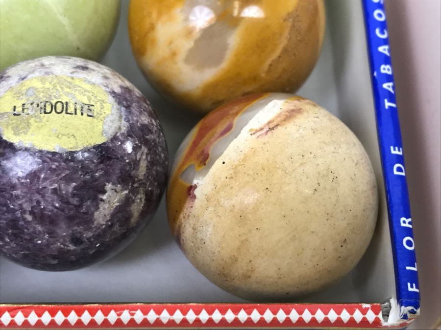 Various Carved Stones Spheres Nunderite, Crazy Lace, Lepidolite, Zebra Stone Marbles [Photo 9]