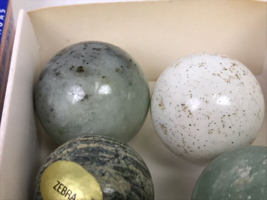 Various Carved Stones Spheres Nunderite, Crazy Lace, Lepidolite, Zebra Stone Marbles [Photo 19]