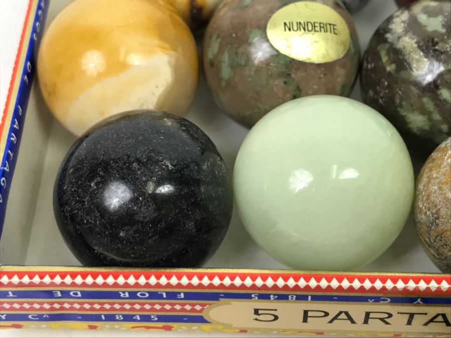 Various Carved Stones Spheres Nunderite, Crazy Lace, Lepidolite, Zebra Stone Marbles [Photo 14]
