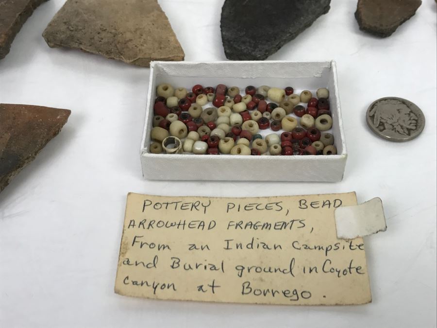 Collection Of Pottery Pieces And Beads From Indian Campsite In Coyote Canyon At Borrego [Photo 2]