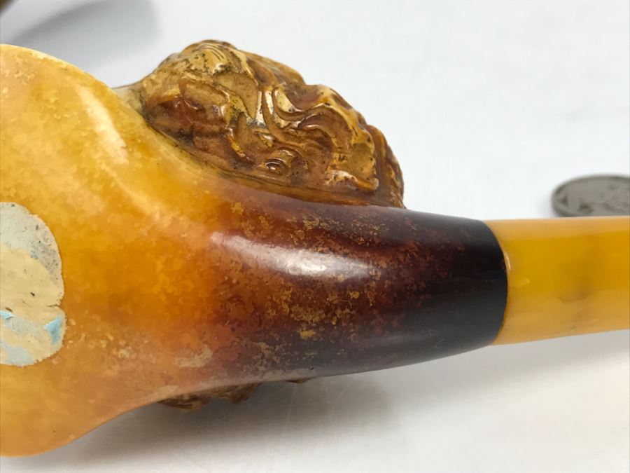 Old Hand Carved Meerschaum Pipe With Case [Photo 20]