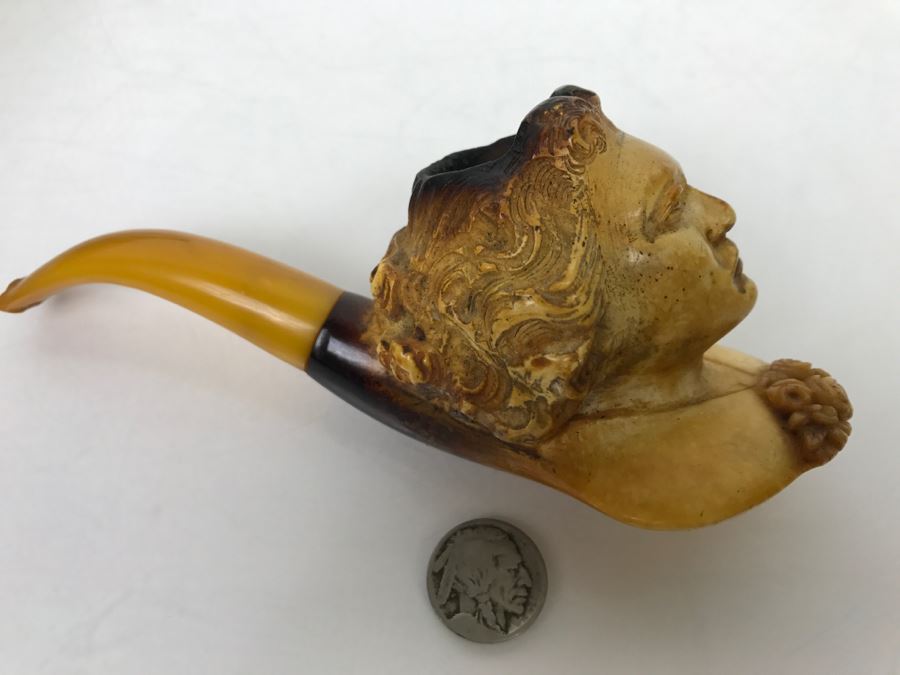 Old Hand Carved Meerschaum Pipe With Case [Photo 6]