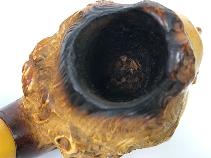 Old Hand Carved Meerschaum Pipe With Case [Photo 34]