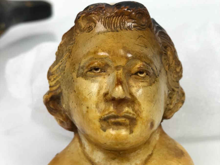 Old Hand Carved Meerschaum Pipe With Case [Photo 23]