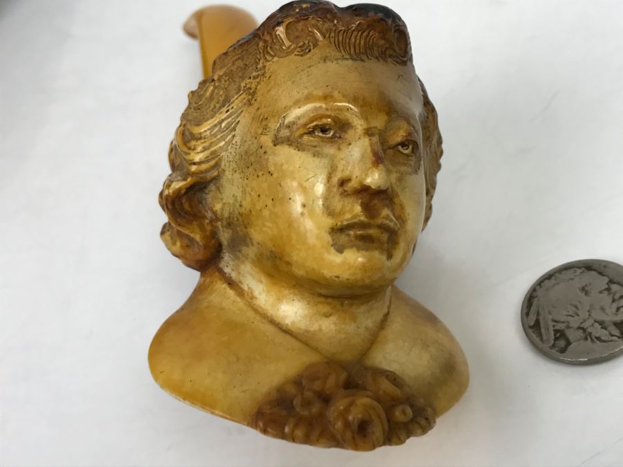 Old Hand Carved Meerschaum Pipe With Case [Photo 10]