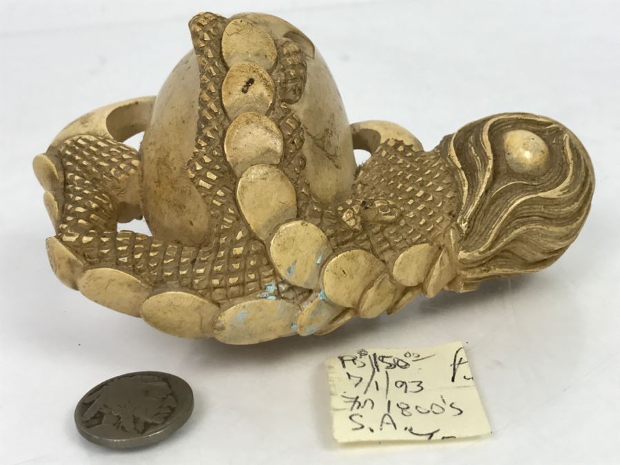 Antique Hand Carved Meerschaum Pipe From 1800's [Photo 17]