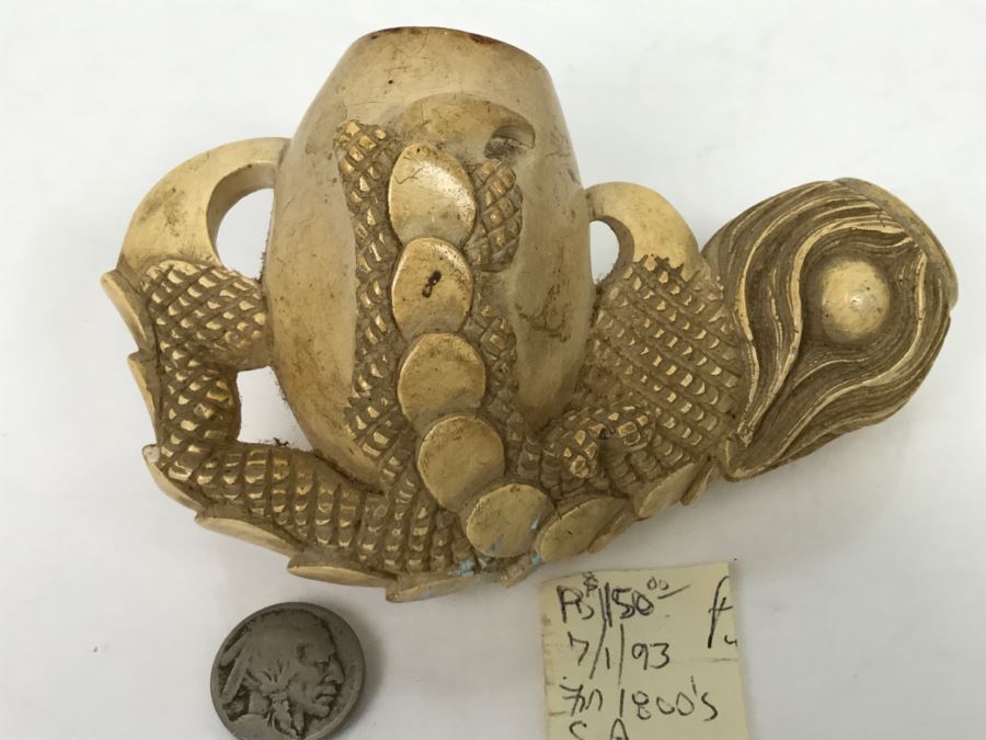 Antique Hand Carved Meerschaum Pipe From 1800's [Photo 16]