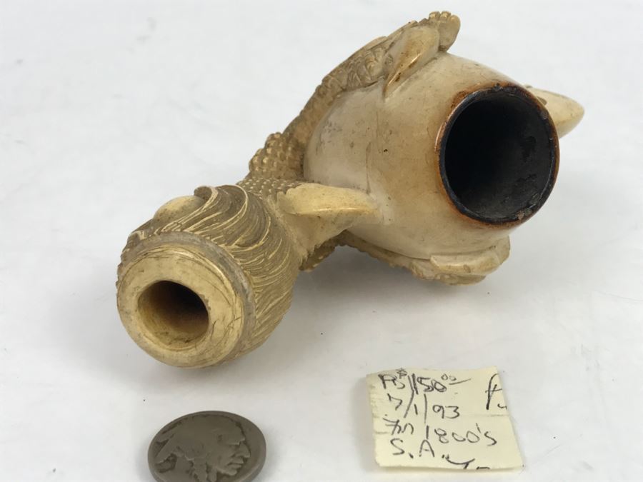 Antique Hand Carved Meerschaum Pipe From 1800's [Photo 18]