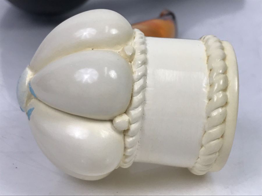 New Old Stock Hand Carved Crown Meerschaum Pipe With Case [Photo 12]