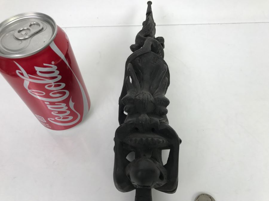 Carved Wood Black Dragon Serpent Pipe [Photo 10]