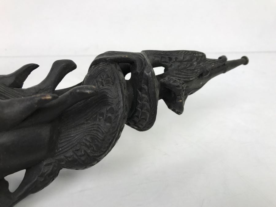 Carved Wood Black Dragon Serpent Pipe [Photo 15]