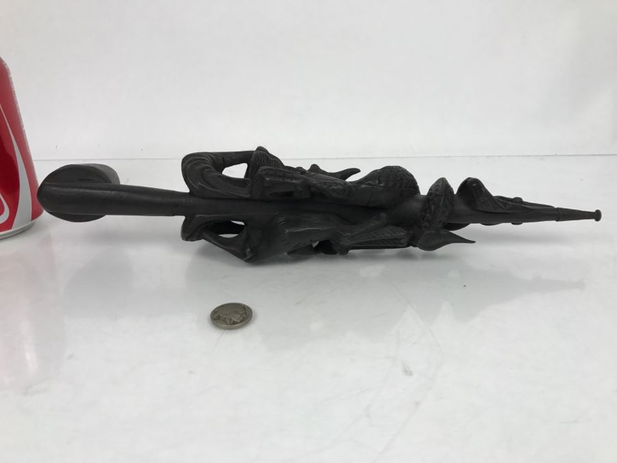 Carved Wood Black Dragon Serpent Pipe [Photo 20]