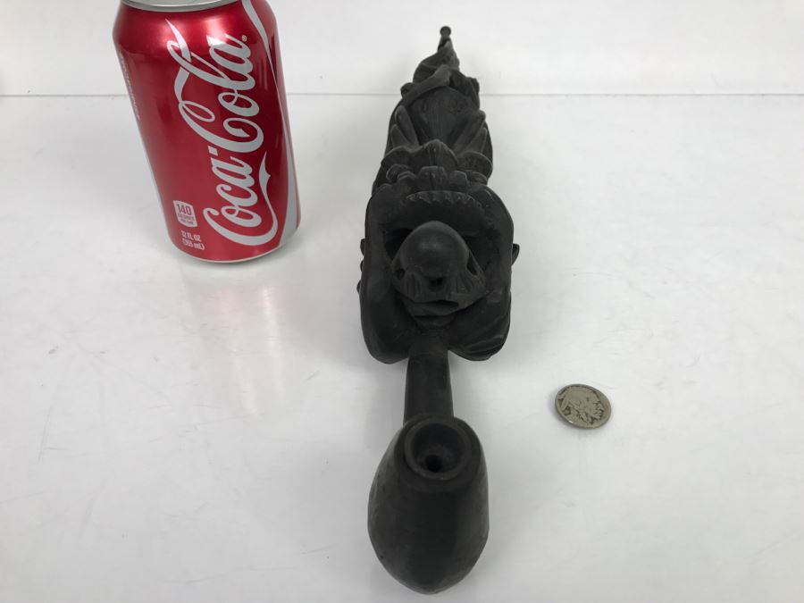 Carved Wood Black Dragon Serpent Pipe [Photo 7]