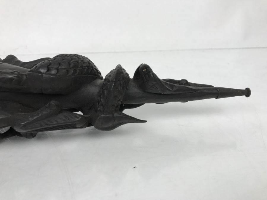 Carved Wood Black Dragon Serpent Pipe [Photo 22]