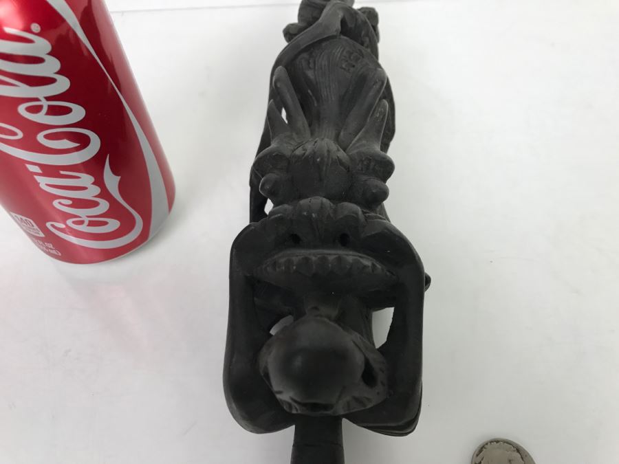 Carved Wood Black Dragon Serpent Pipe [Photo 8]