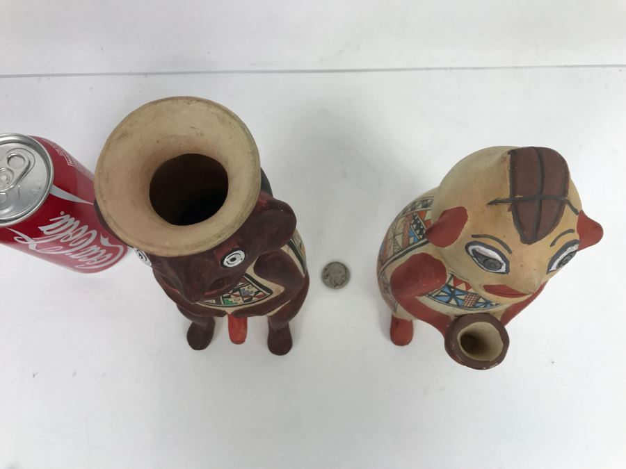 Pair Of South American Hand Painted Pottery Figures Of Man And Woman [Photo 28]