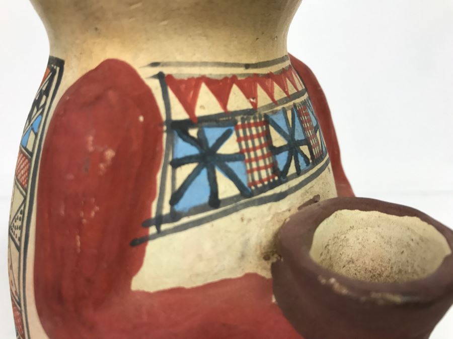 Pair Of South American Hand Painted Pottery Figures Of Man And Woman [Photo 25]