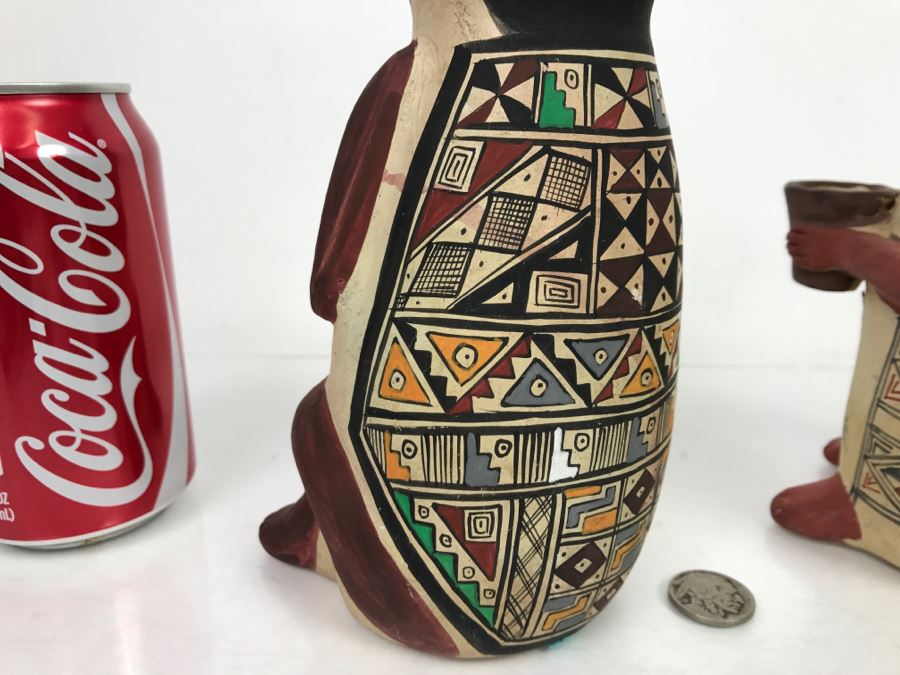 Pair Of South American Hand Painted Pottery Figures Of Man And Woman [Photo 20]