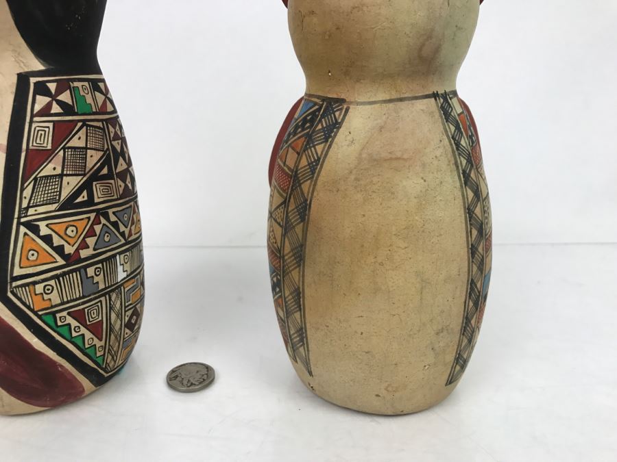 Pair Of South American Hand Painted Pottery Figures Of Man And Woman [Photo 22]
