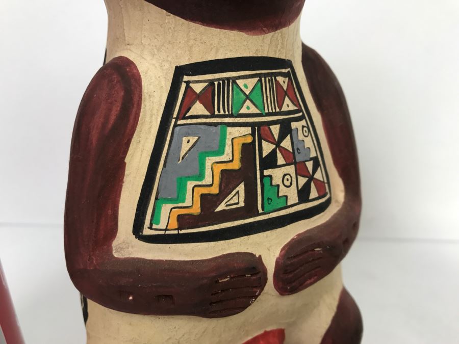 Pair Of South American Hand Painted Pottery Figures Of Man And Woman [Photo 7]