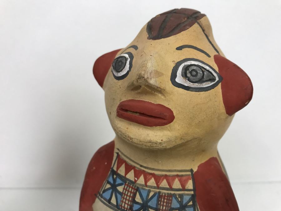 Pair Of South American Hand Painted Pottery Figures Of Man And Woman [Photo 9]