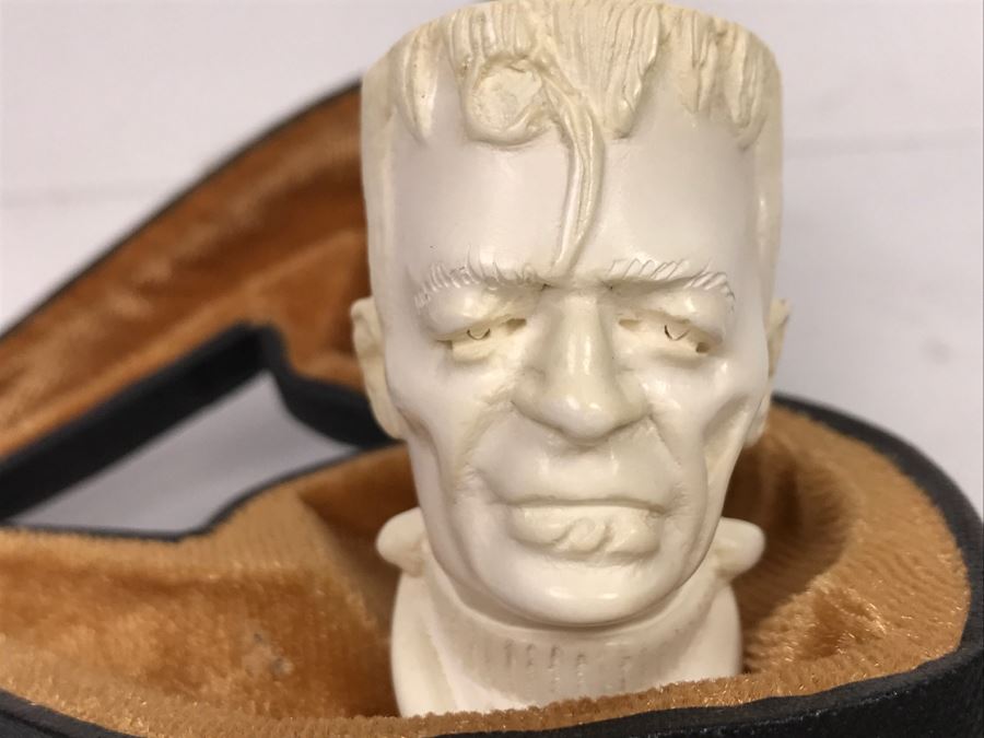 Cool Frankenstein New Old Stock Hand Carved Meerschaum Pipe With Case [Photo 5]