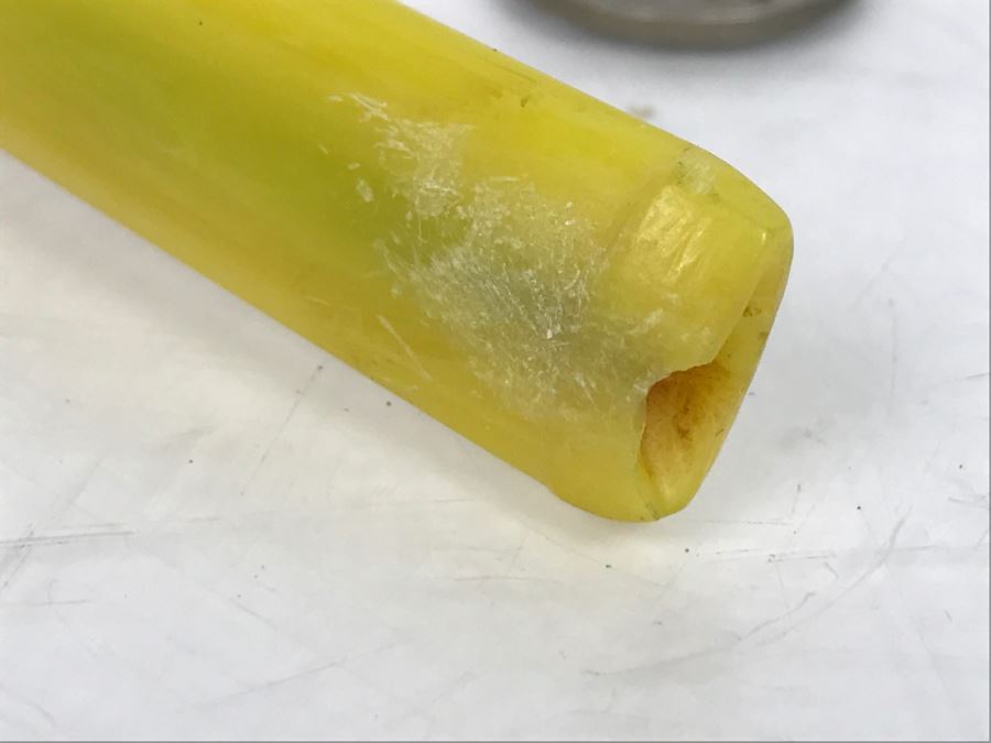 Old Hand Carved Meerschaum Pipe With Case Eagle's Talon (Small Crack In End Of Pipe Stem Shown In Photos) [Photo 8]