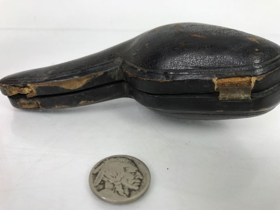 Antique Victorian Hand Carved Meerschaum, Silver And Amber Pipe With Case (Hinges Broken On Case) [Photo 18]