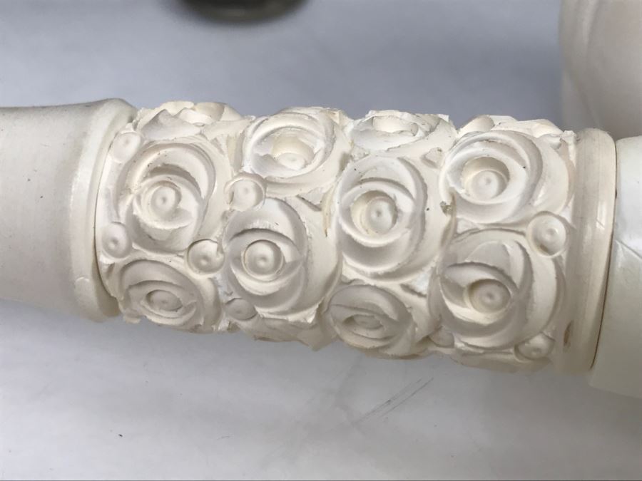 LARGE Hand Carved Meerschaum Pipe With Case Carving Of Man's Face [Photo 16]