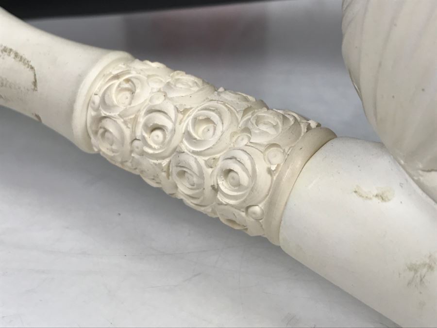 LARGE Hand Carved Meerschaum Pipe With Case Carving Of Man's Face [Photo 13]