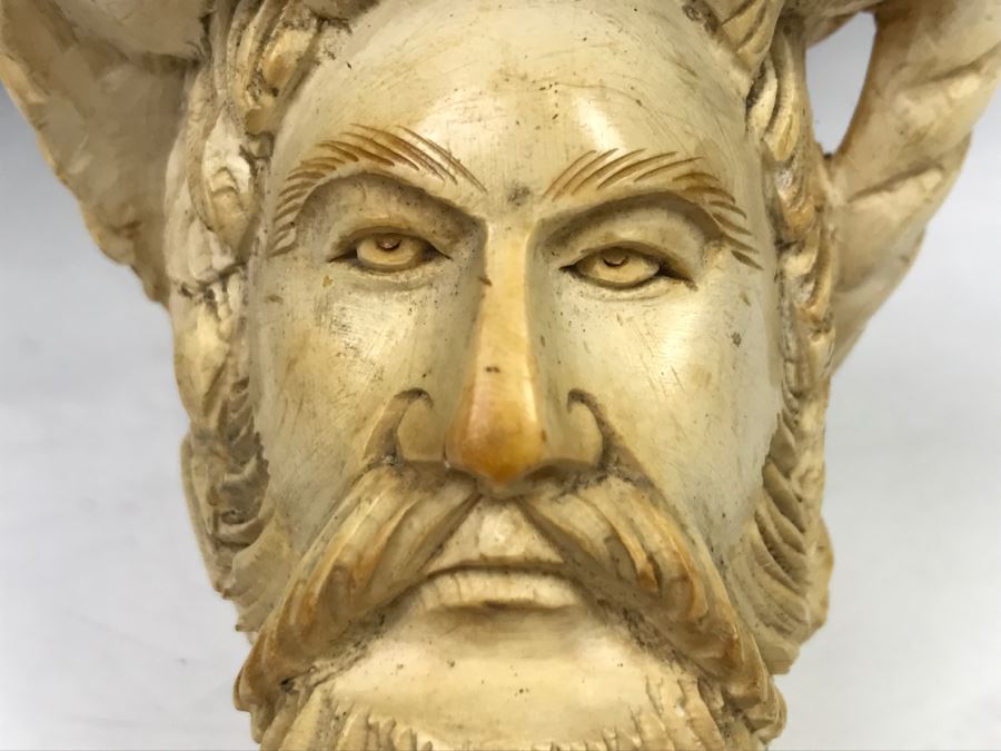 LARGE Old Hand Carved Meerschaum Pipe With Case Carving Of Man's Face [Photo 7]