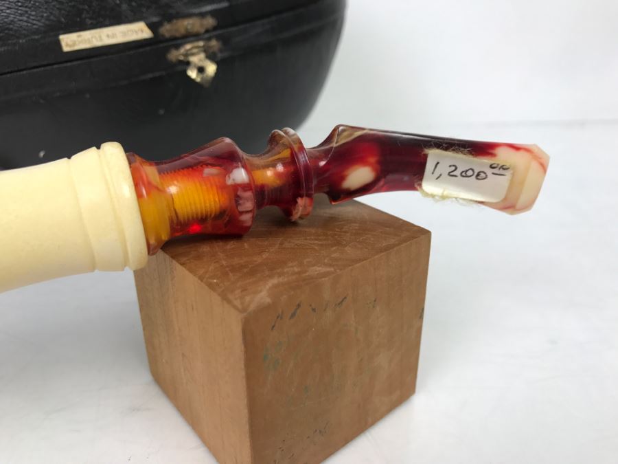 MEGA LARGE Hand Carved Meerschaum Pipe With Case Of Wine God Bacchus Retailed From $1,200 [Photo 28]