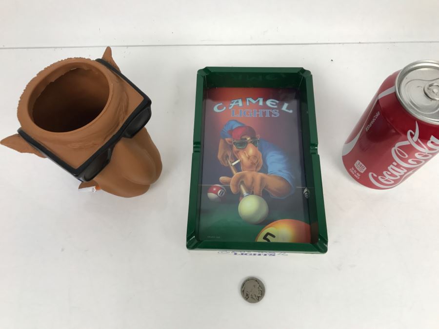 Joe Camel Cigarette Advertising Ashtray And Joe Camel Barton 'Kool' Buddies Smooth Character Banned [Photo 3]