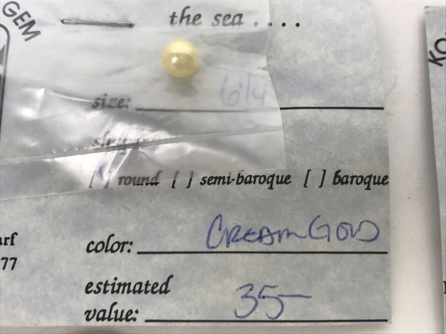 Collection Of (6) Cream Gold Tone Colored Pearls 6-7 3/4MM [Photo 7]